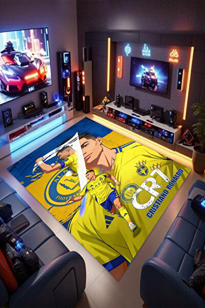 Reyhani Cristiano Ronaldo Desenli Kaymaz Taban Makinede Yıkanabilir Çocuk Gam...