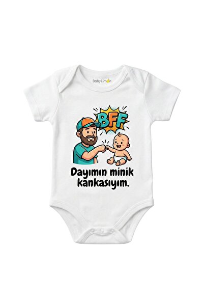 BabyLimon ملابس داخلية للأطفال من Dayımın Minik Kankasıyım مطبوع، بيضاء، بأكم...