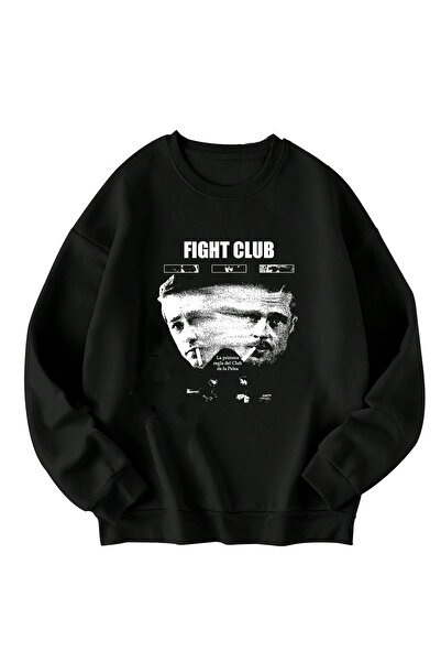 SVART WEAR سترة فايت كلوب مطبوع قصة فضفاضة للجنسين