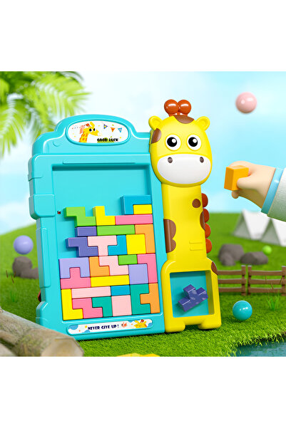 OEM Puzzle Logică Girafă – Joc Tetris cu Piese Colorate și Tablă Verticală 3D, STEM Montessori