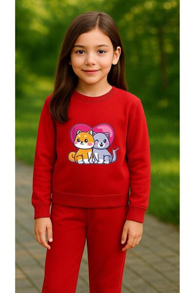 playwear Φούτερ ομάδας με στάμπα ΡΟΖ ΓΑΤΑ για κορίτσια και αγόρια, με λαιμόκο...