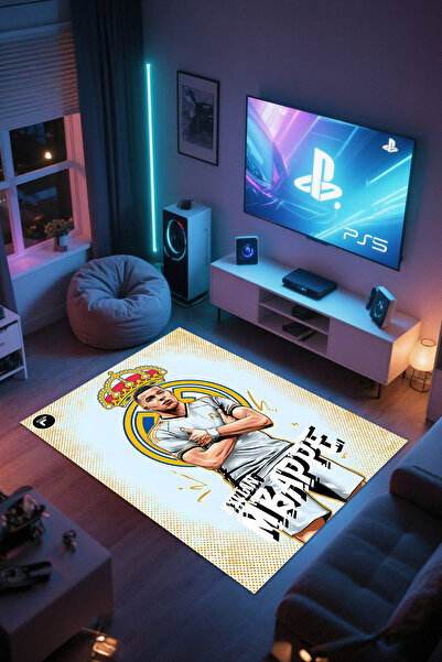 Reyhani Kylian Mbappe Desenli Kaymaz Taban Makinede Yıkanabilir Çocuk Gamıng ...