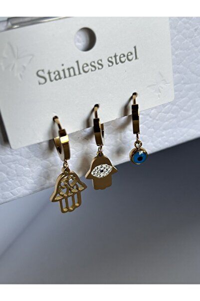 BİJUKO TAKI Stilinizi Parlatın أقراط ميلو ثلاثية القطع – تصميم حلقي بتفاصيل ع...