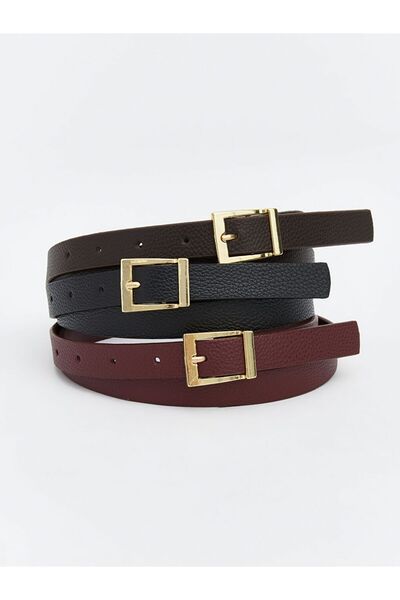 LC Waikiki LCW ACCESSORIES Leather Look Women's Belt 3-Piece