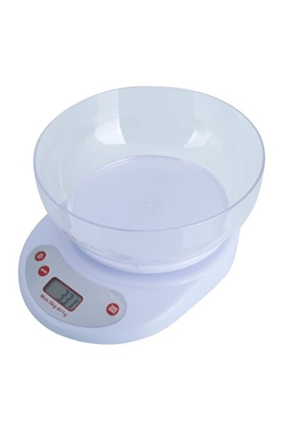 Electro Cântar de bucătărie cu bol, max. 5 kg, afișaj LCD, oprire automată, alb