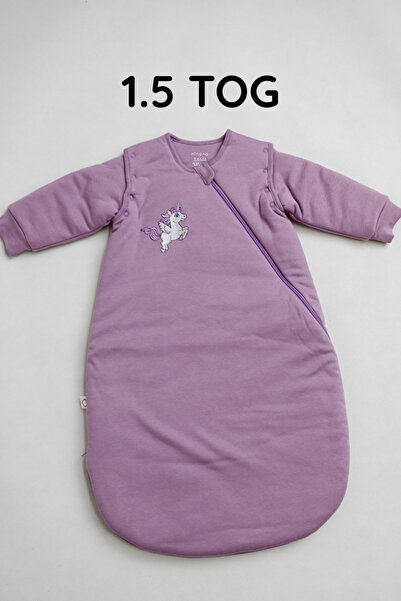 Ninana baby Uyku Tulumu - Mor - Unicorn Nakışlı - 1.5 TOG (18-24°C)