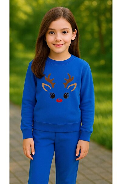 playwear Φούτερ ομάδας με στάμπα Ελάφι, για κορίτσια και αγόρια, με λαιμόκοψη...