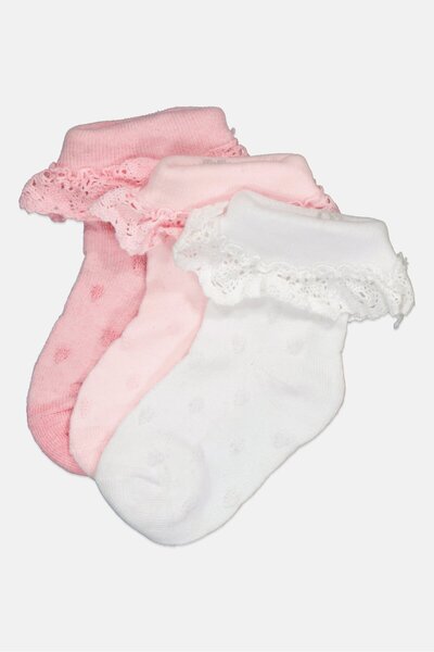 MOTHERCARE Toddlers Girl 3 Pairs Textured Socks, Multicolor