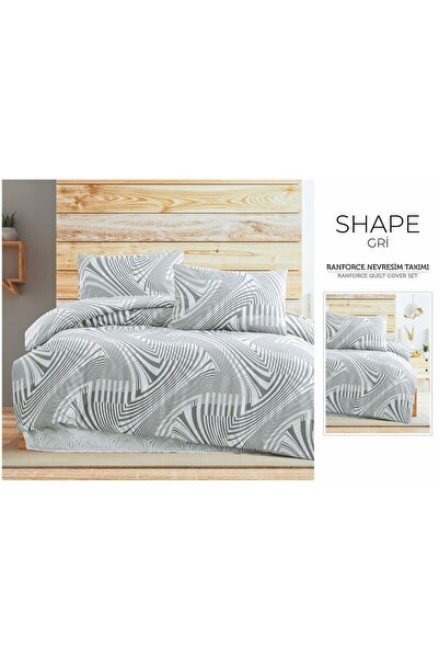 Bella Home Set lenjerie de pat dublu bumbac 100% cutii Shape Gri