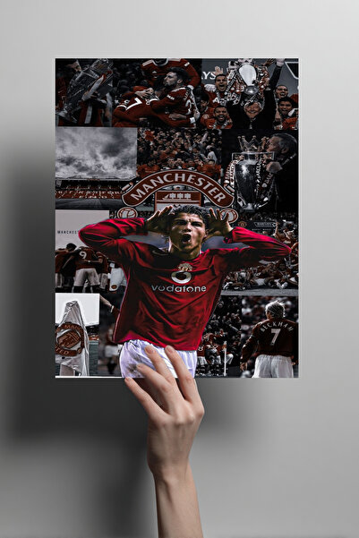 Metalino Manchester United FC Temalı Metal Poster –Cristiano Ronaldo Dekorati...