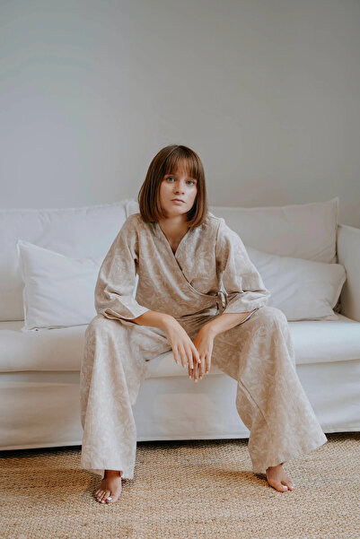 Richo Homewear MAY Jakarlı Muslin Anvelop Takım, %100 Pamuk Kadın Ev Giyimi, ...