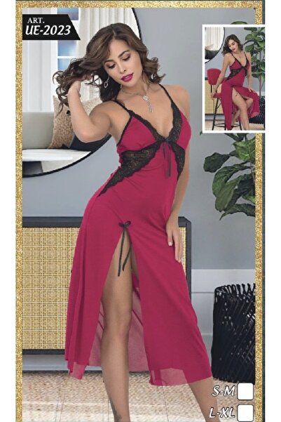 SİERNA Μαύρο διαφανές νυχτικό με λουράκια