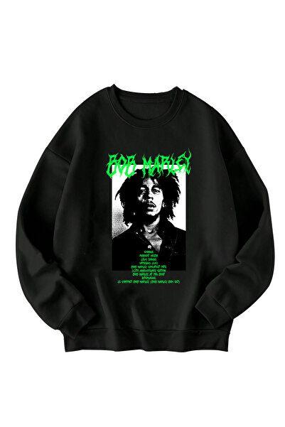 SVART WEAR Bob Marley cu imprimeu supradimensionat Hanorac unisex tricou