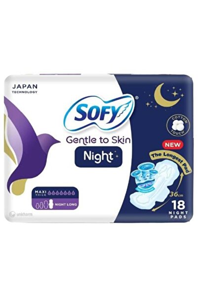 sofy Maxi Thick Night Sanitary Pads Gentle on Skin - 18 Pads