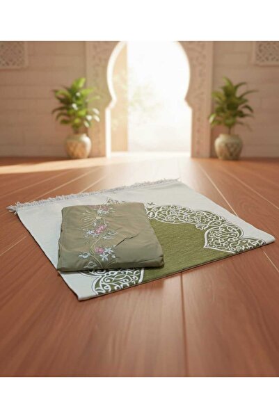 Elegant Burgundy embroidered prayer set with a prayer shawl