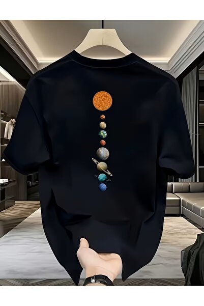 LELVANİ Uzay Desenli Baskı Unisex T-shirt