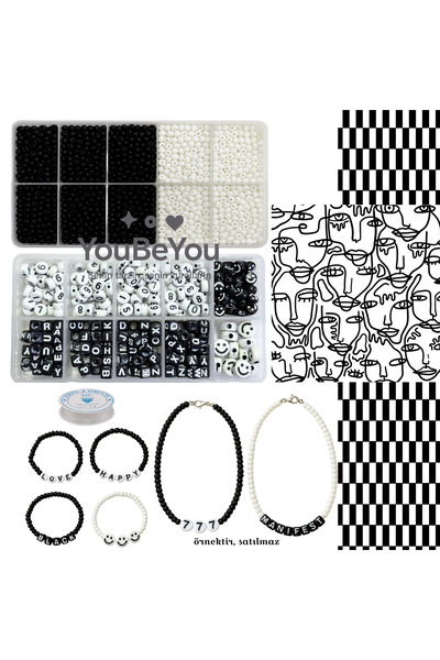By MO Accessories 2’li Mini Kutuda Kum Boncuklar ve Harf Smile Sayı Boncuklar...
