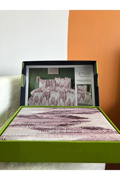 Bella Home Set lenjerie de pat dublu bumbac 100% cutii Prune