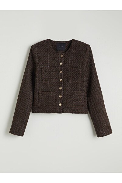 LC Waikiki Lcw Vision Crew Neck Women's Tweed Jacket