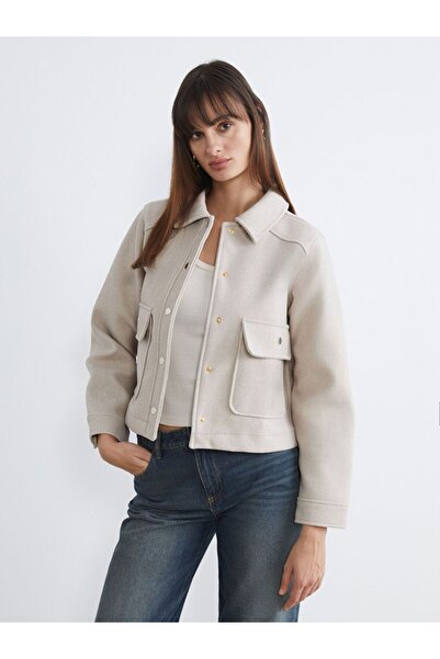 LC Waikiki Lcw Vision Shirt Collar Women's Cashmere Jacket