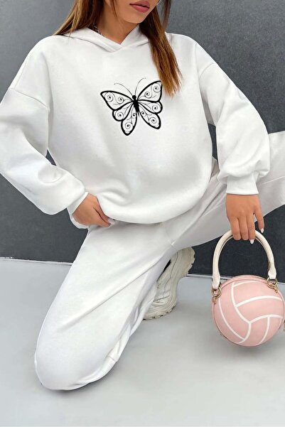 bb butik basic Costum polar cu cu imprimeu fire Kelebek M5223