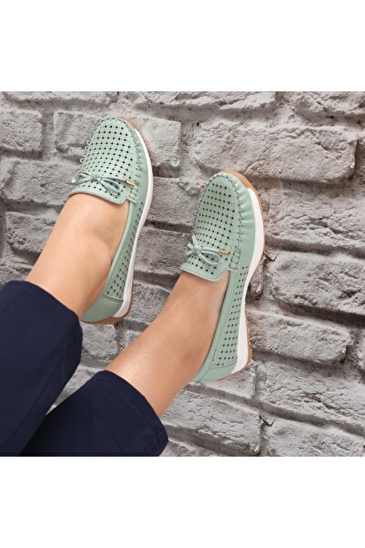 Botinelli Pantofi sport damă verzi, din piele naturală , Alinca, 37