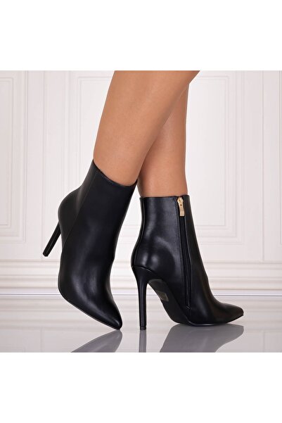 Botinelli Ghete negre pentru femei, din piele Acovya, mărimea 37