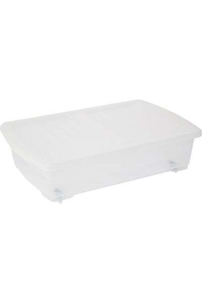 Cosmoplast Plastic Storage Box Clear With Lid For Under-Bed 60 x 40 x 14 cm - 25 L