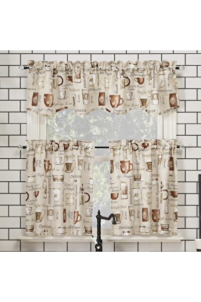 Hepta Collection BrisarŞeffaf Çubuk Cep Mutfak Perdesi Saçak ve Kat Seti 137 ...