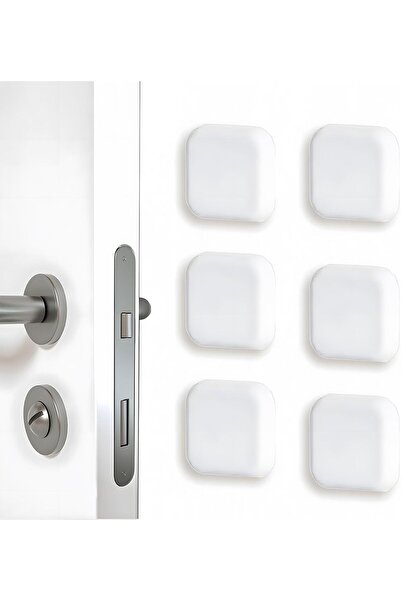 Delixa Kedi u Kepçesi 6 39;lı Paket Kendindşkanlı Silikon Koruyucu Dur ve Kapı Koruma Pedi Anti-Çar Emniyet