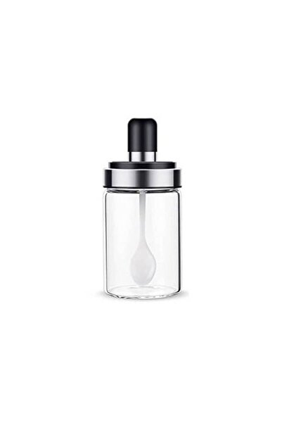 Meven Set Beauty برطمان ملح زجاجي صغير مع ملعقة، سعة 200 مل