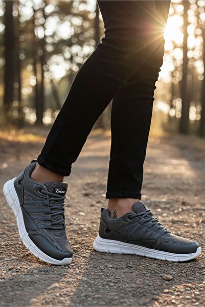 gizlitopuk Boy Uzatan 7 cm Gizli Topuklu Füme Erkek Spor Ayakkabı GTsrn200