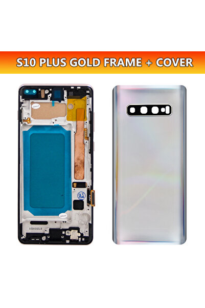 Choice شاشة TFT بإطار ذهبي مع إطار لهاتف S10 Plus، شاشة LCD بديلة، شاشة لمس ر...