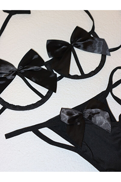 JInsh Front Bow Hollow Bra Underwire Halter String Tie Up Bikini Sexy Women's...