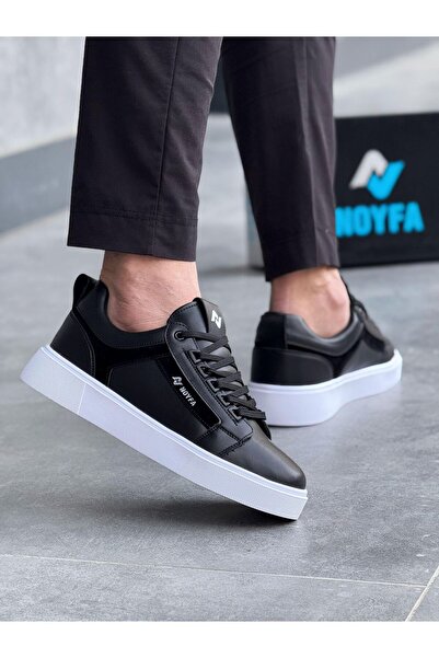 gizlitopuk حذاء رياضي رجالي أسود وأبيض بكعب مخفي يزيد الطول 7 سم GTnyka300