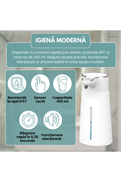 EDYLUX Automatic Soap Dispenser, EDYLUX, Touchless Device, 400 ml Tank, Type ...
