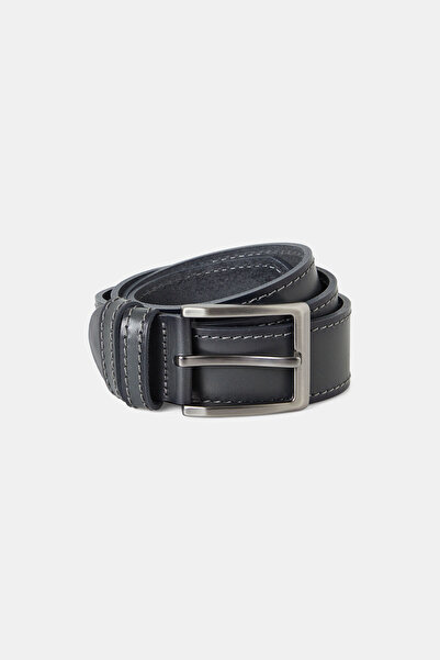 W Collection Gray Leather Belt