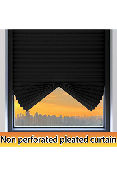 Generic Self-adhesive, no-drill pleated blinds, light-filtering non-woven fabric