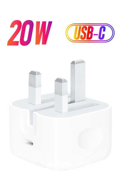 Apple 20W USB-C 3-Pin Power Adapter / (Original iPhone Charger) - White