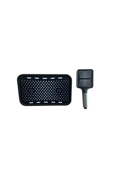 Trendy's TRENDY'S shower set, black, consisting of overhead shower head and hand shower