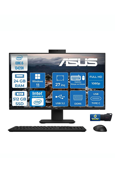 ASUS V400 V470VAK-I58512B0D i5-13420H 24 GB DDR5 512GB SSD UHD 27" FHD WİN11 ...