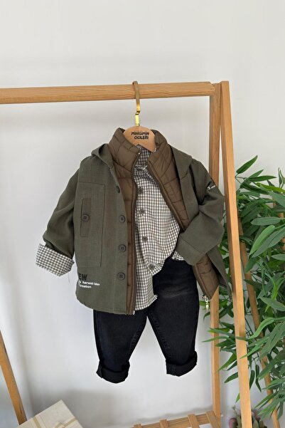 Minigimin Cicileri Set de set cu vestă cămăși cu carouri pentru băiat din Min...