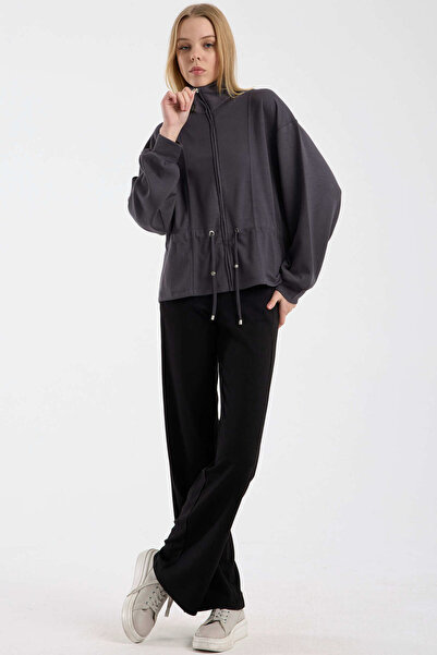 Sementa Soft Textured Adjustable Waist Sweatshirt - Anthracite