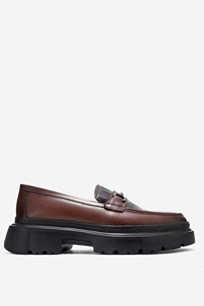 MARCOMEN Erkek Kalın Tabanlı Loafer Gerçek Deri MC 19675 CROKO TABA