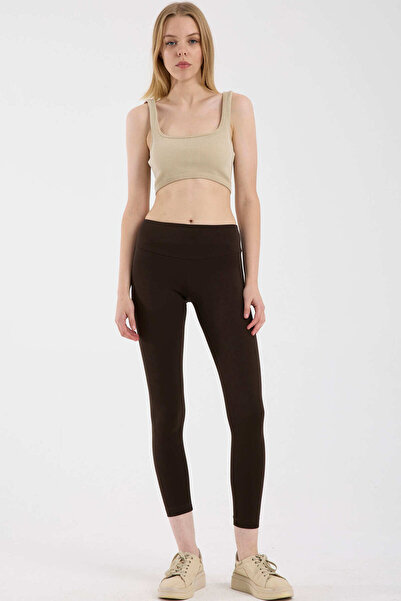 Sementa Soft Textured High Waist Shaping / Sculpting Leggings - Coffee