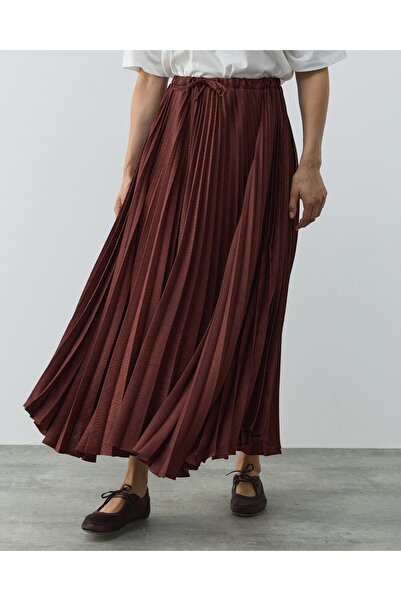 Aybikestil Krinkıl Çok Pilisoley Etek Kiremit