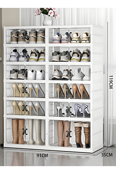 Generic Six-layer folding shoe box - recommended for shoe storage, home storage cabinet