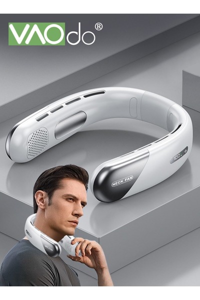 VAODO Portable Neck Fan Hands Free Bladeless Fan Cooling Personal Fan 5 Speeds Adjustment USB Powered Nec