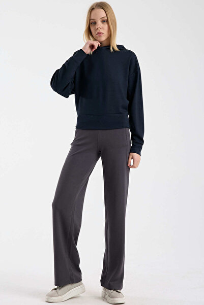 Sementa supradimensionat cu glugă Soft Textured Swea tricou - Bleumarin