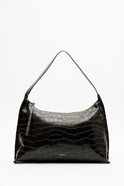 Manuka Crocodile Leather Tote Bag Brown